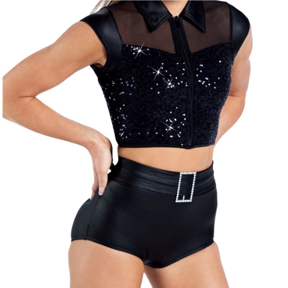 Weissman AM 2pc Black Jazz Dance Costume